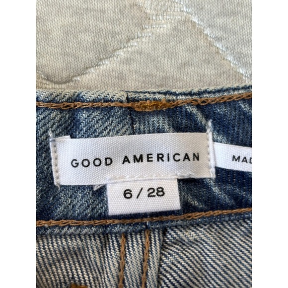 Good American Jeans Womens 6/28 Blue High Rise Paneled Wide Leg Denim Baggy - Picture 6 of 10